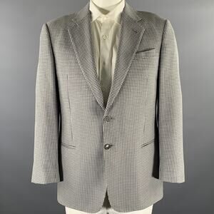 ARMANI COLLEZIONI Size 42 Grey Houndstooth Wool Blend Sport Coat